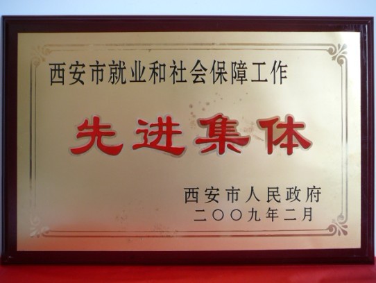 2009年2月，，，，，，，被西安市政府评为西安市就业和社会包管事情先进整体